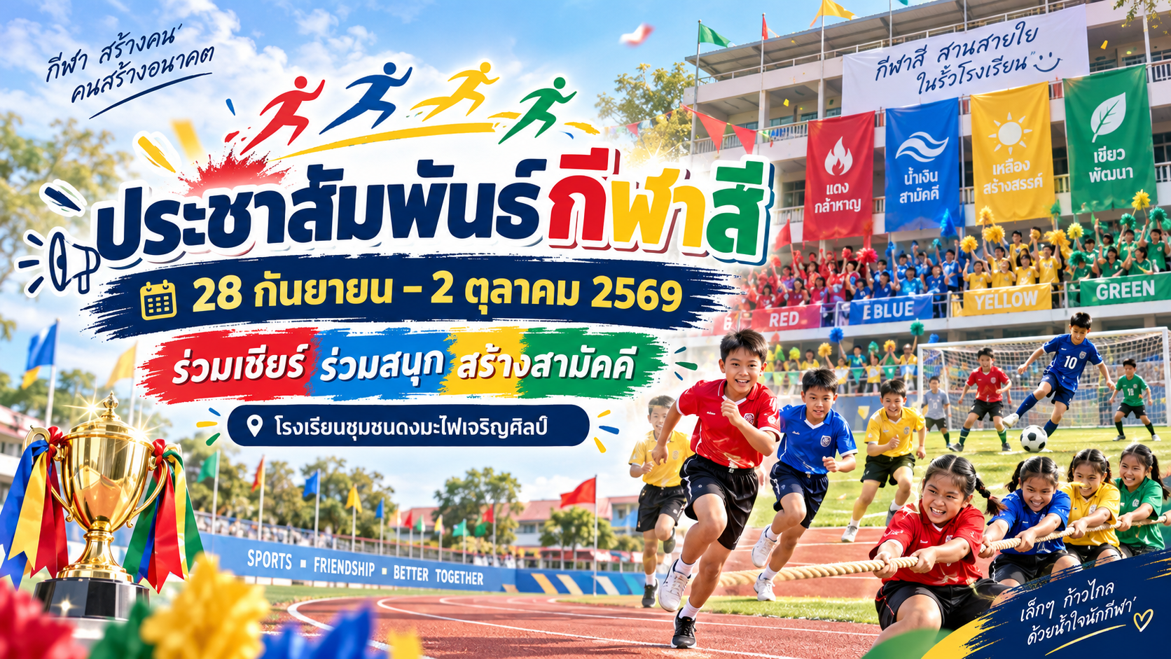 ประชาสัมพันธ์กีฬาสี ปีการศึกษา 2569